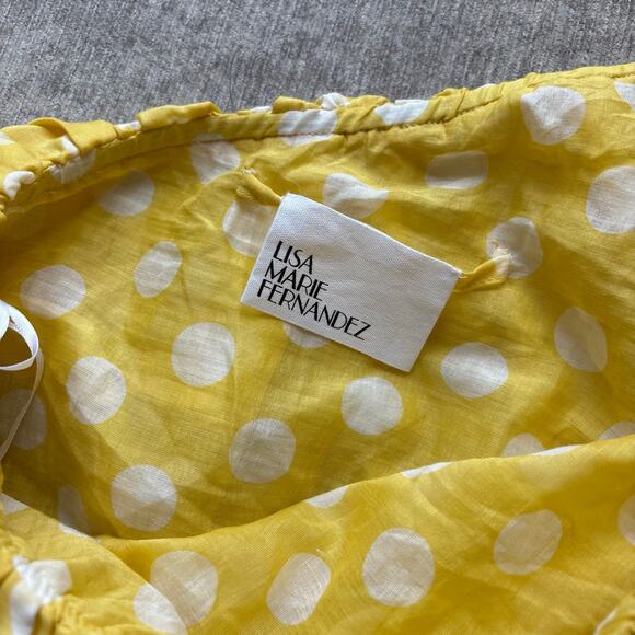 Lisa Marie Fernandez One-Shoulder Polka Dot Maxi Dress - Picture 4 of 5